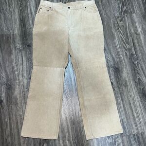 Skotts Tan Suede Leather Pants Size 14/26